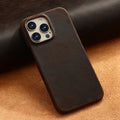 for Magsafe Case for iPhone 15 16 17 Pro Max Air Retro Luxury Full Grain Cowhide Genuine Oiled PULL-UP Leather Magnetic Cover