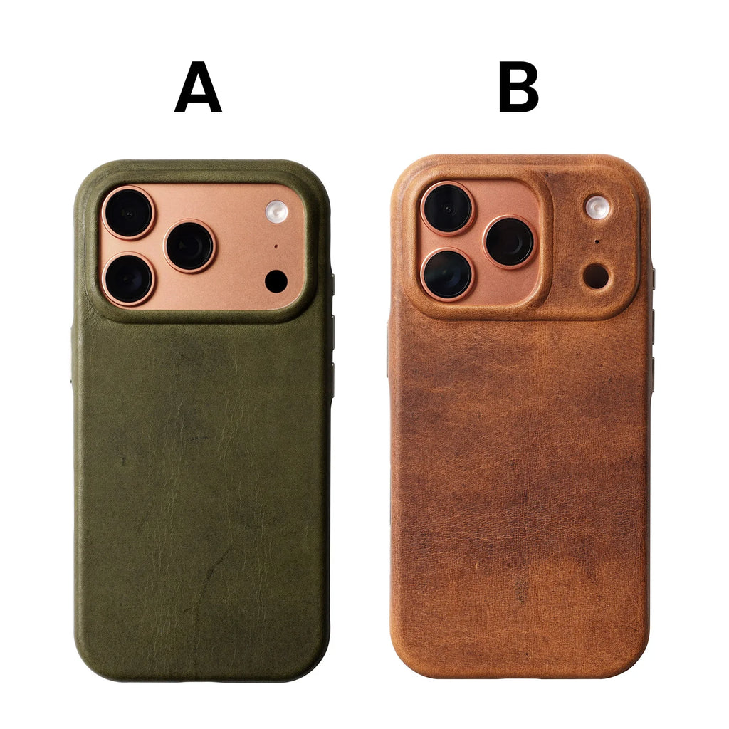 YMW Charles F Stead Waxed Genuine Leather Case for iPhone 17 16 Pro Max 15 Luxury Genuine Leather Handmade Phone Cover