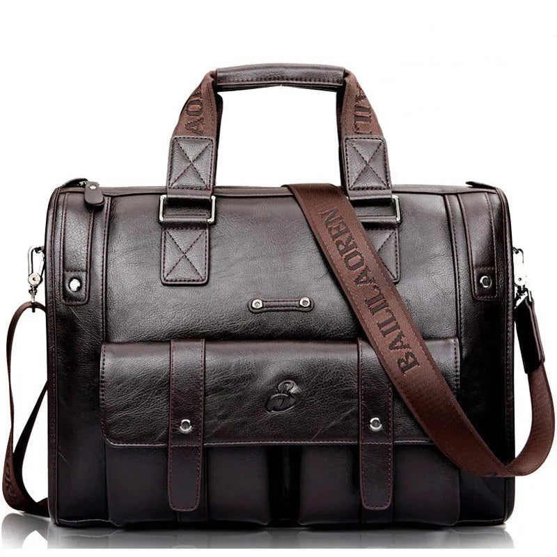 HERITAGE WORK | Large Capacity Leather Laptop Briefcase